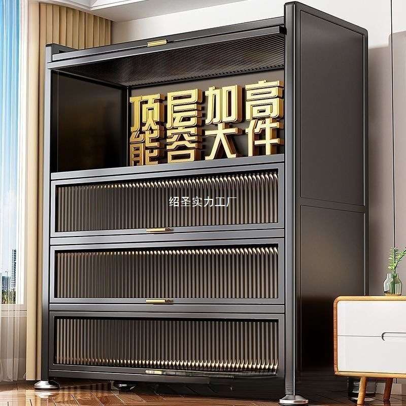 新款家用厨房厨柜储物柜落地多层可移动碗柜带轮厨房橱柜置物架