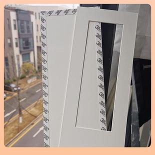 卡纸画框油画棒重彩色水彩照片手工卡纸框竖长形定 制烫金