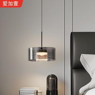 2025款床头吊灯意式极简创意高级感可升降小吊灯卧室吧台玻璃灯具