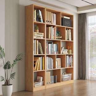 北欧全实木高档轻奢日式书柜置物架客厅落地带门多层书架自由组合