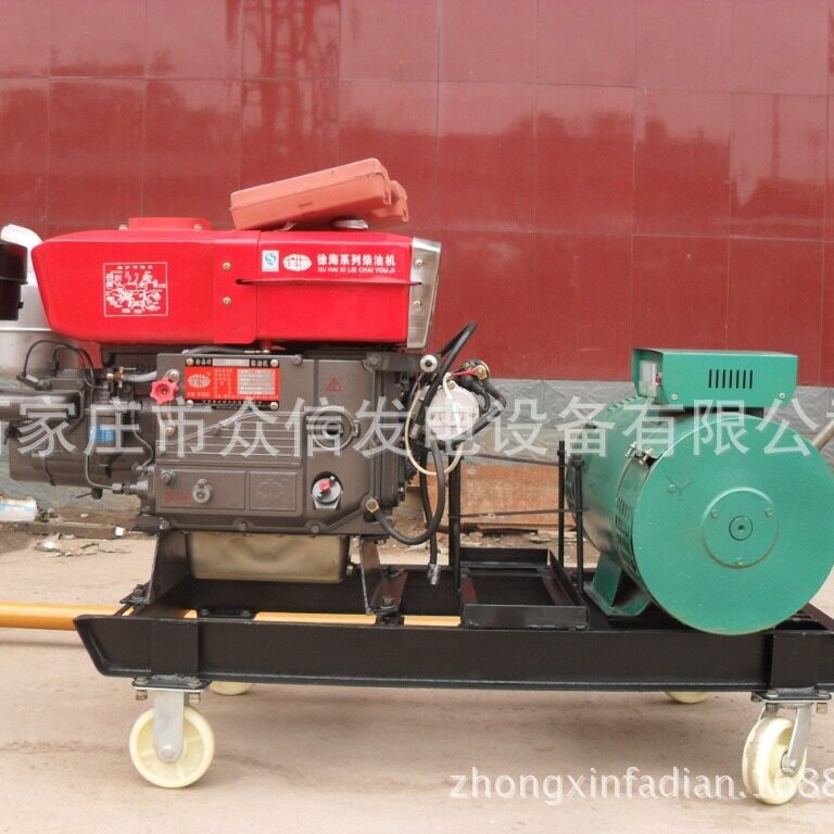 10kw农用移动柴油发电机三相手拉380V单缸发动机有刷电机家用备用