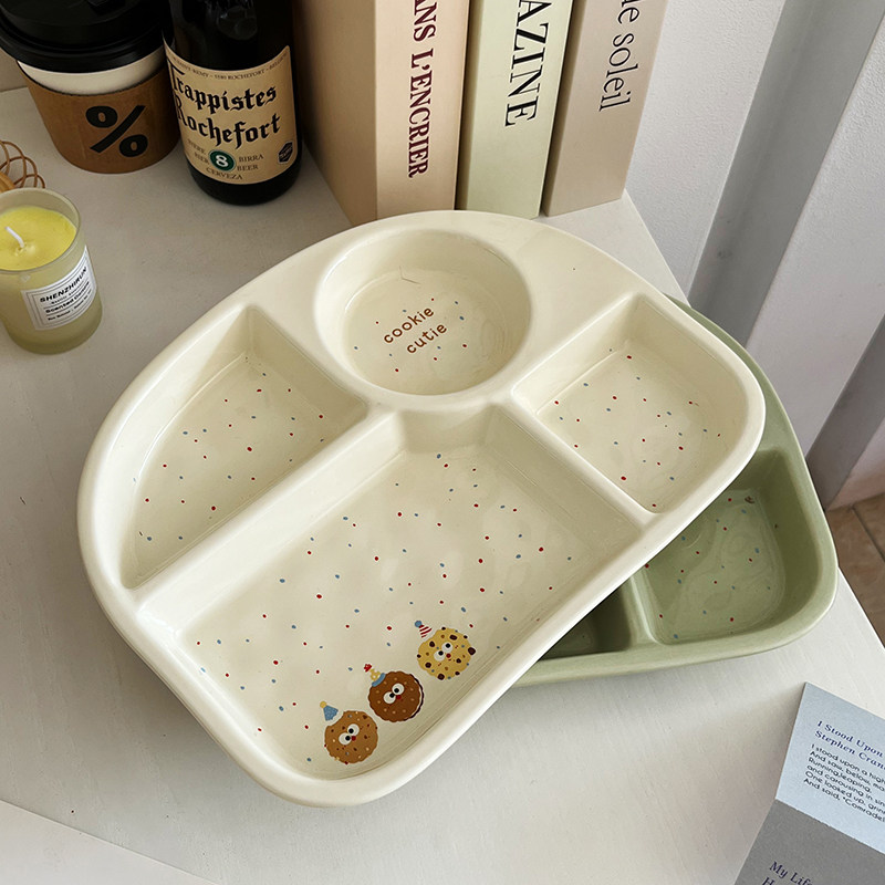 日本分格餐盘大人减肥分食早餐211减脂餐盘儿童学生定控量分隔四