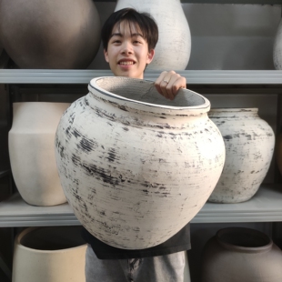 大陶罐宋式美学新中式南法风诧寂风别墅庭院民宿咖啡厅营地大花盆