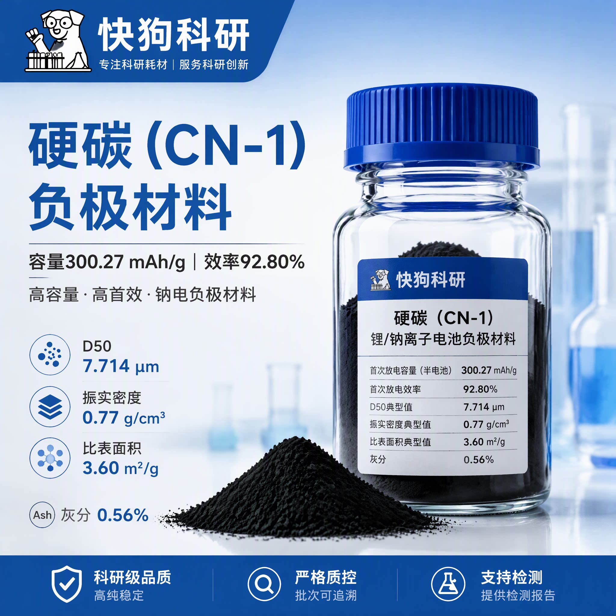 硬碳CN-1负极材料高容量锂电池