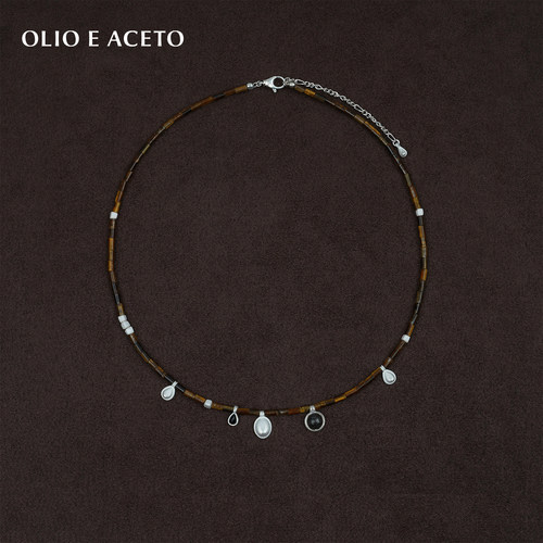 OLIOEACETO纯银虎眼石项链