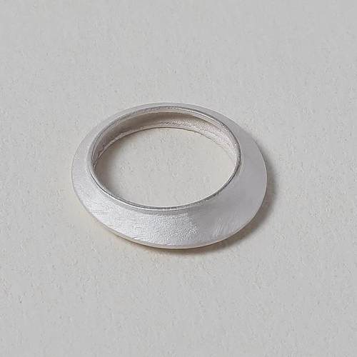 OLIO E ACETO油醋汁·纯银细宽波纹戒指