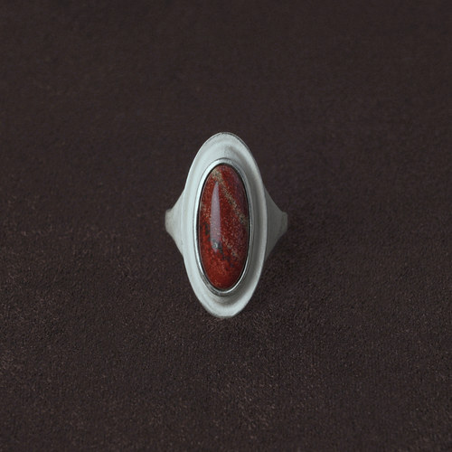 OLIO E ACETO油醋汁·纯银行星戒指 红蛇皮玉青金石