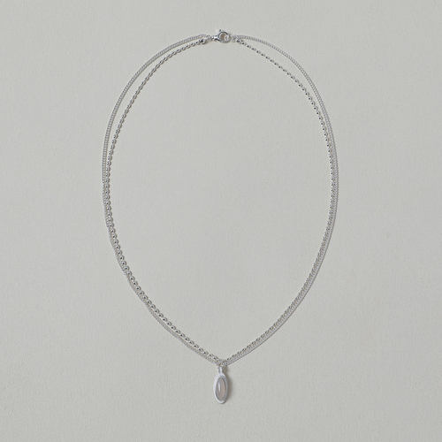 OLIO E ACETO油醋汁·纯银行星双轨项链 黑曜石白玛瑙