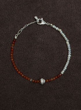 OLIO E ACETO油醋汁·红花玛瑙珍珠拼接手链 新年限定礼物 红玛瑙