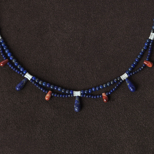 OLIO E ACETO油醋汁·青金石红蛇皮玉露珠项链