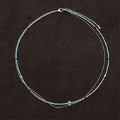 OLIO ACETO油醋汁·白水晶纯银花环双层项链