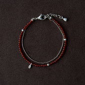 ACETO油醋汁 OLIO 新年红玛瑙水滴果双层手链 新年礼物