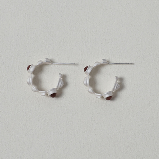 OLIO ACETO油醋汁·纯银宝石耳环 黑红玛瑙 新年礼物