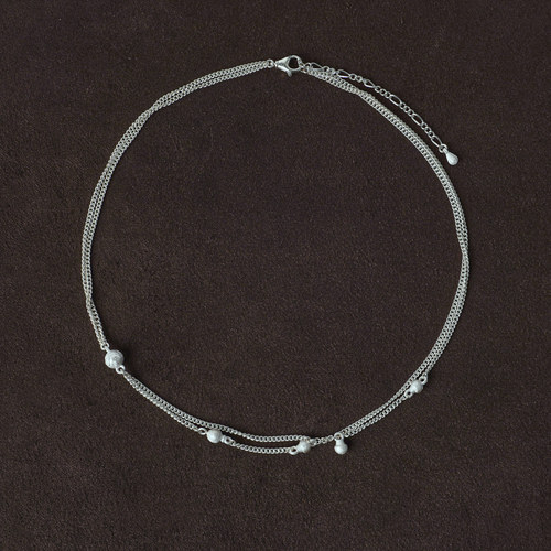 OLIO E ACETO油醋汁·纯银双层花篮项链