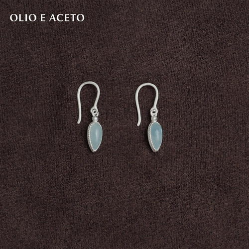 【欧阳娜娜同款】OLIO E ACETO油醋汁·纯银海蓝宝光晕耳环