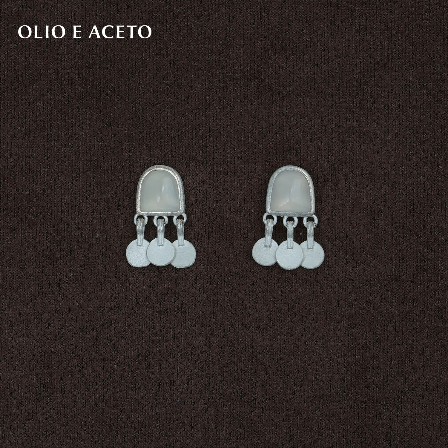 OLIO E ACETO油醋汁·纯银白玉髓流苏耳环
