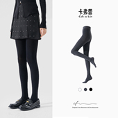 Lait卡弗蕾压力坑条系列天鹅绒连裤 Cafe 袜微压显瘦显高80D