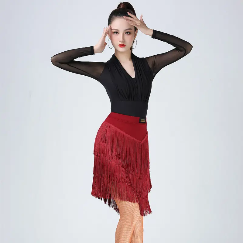 新款拉丁舞套装练功服装女成年人