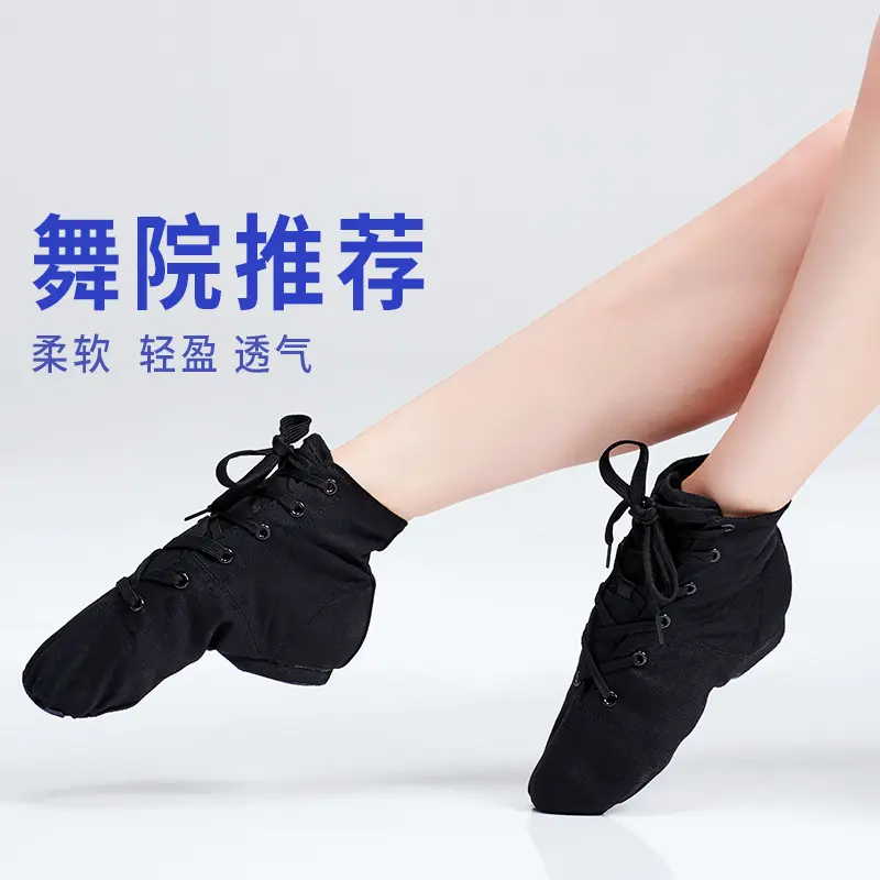 成人软底女士舞蹈鞋系带爵士儿童