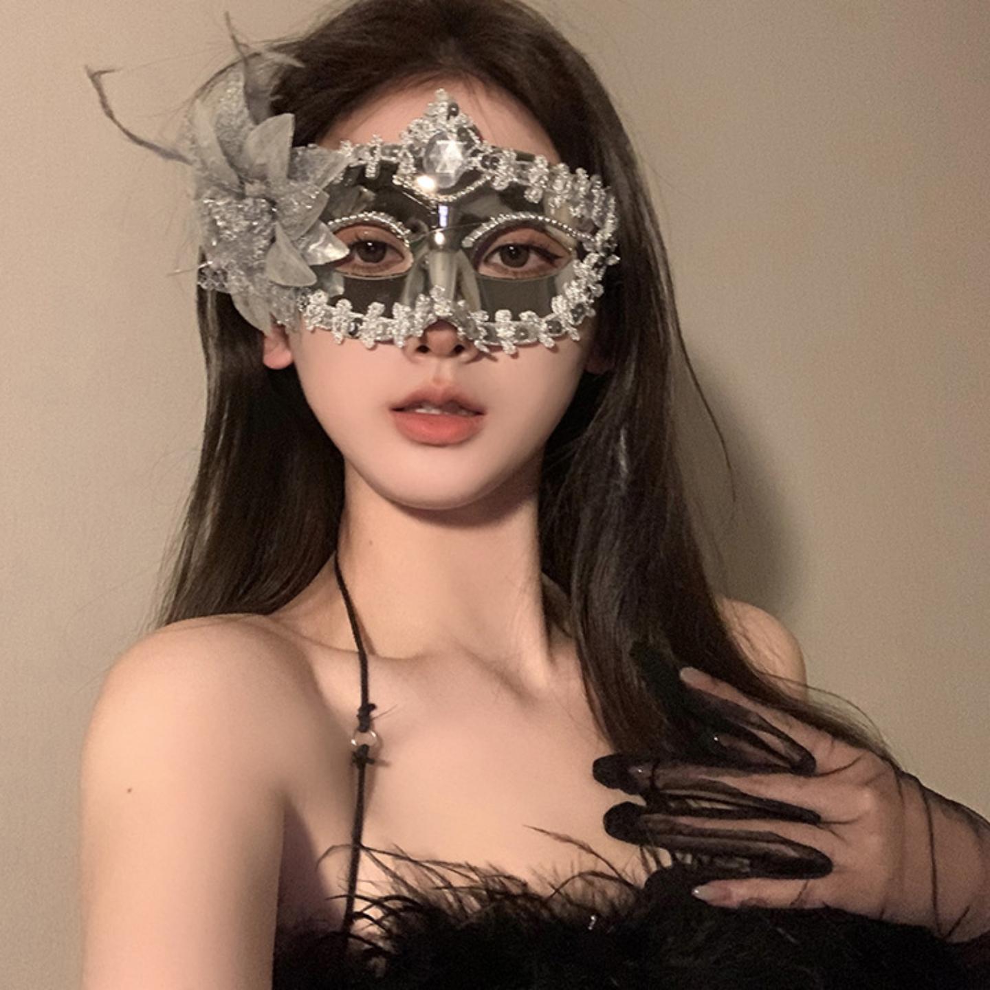 圣诞节化妆假面舞会派对性感半面