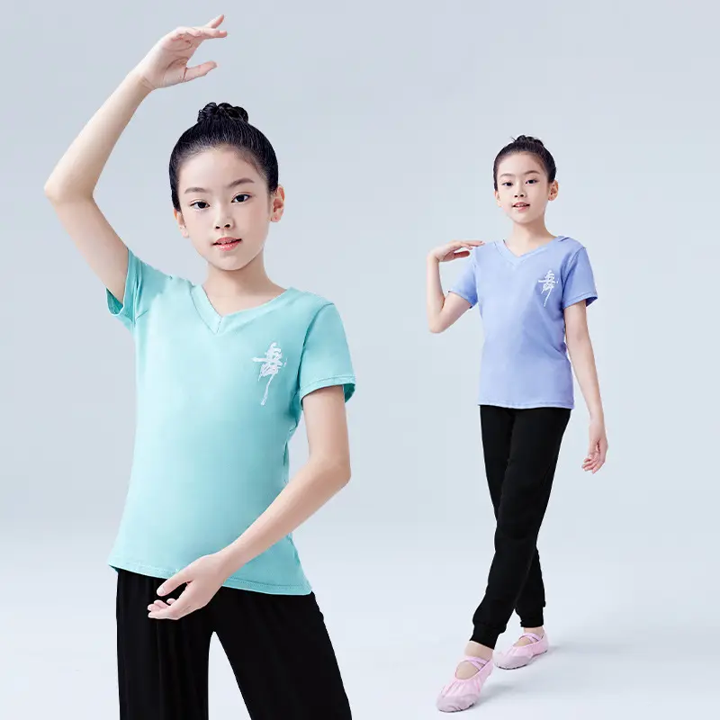 儿童舞蹈上衣夏季练功跳舞服装