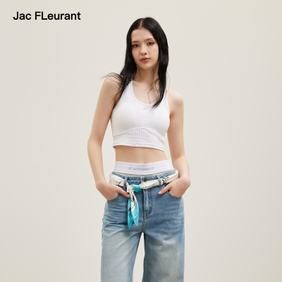 JAC FLEURANT2026夏季新款网眼拼接LOGO运动背心吊带女修身短款