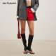 假两件红色拼色黑色拼皮休闲短裤 JAC FLEURANT2026春夏新品