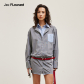 JAC FLEURANT2026春夏新品 拼色假两件条纹衬衣收腰连衣裙女士