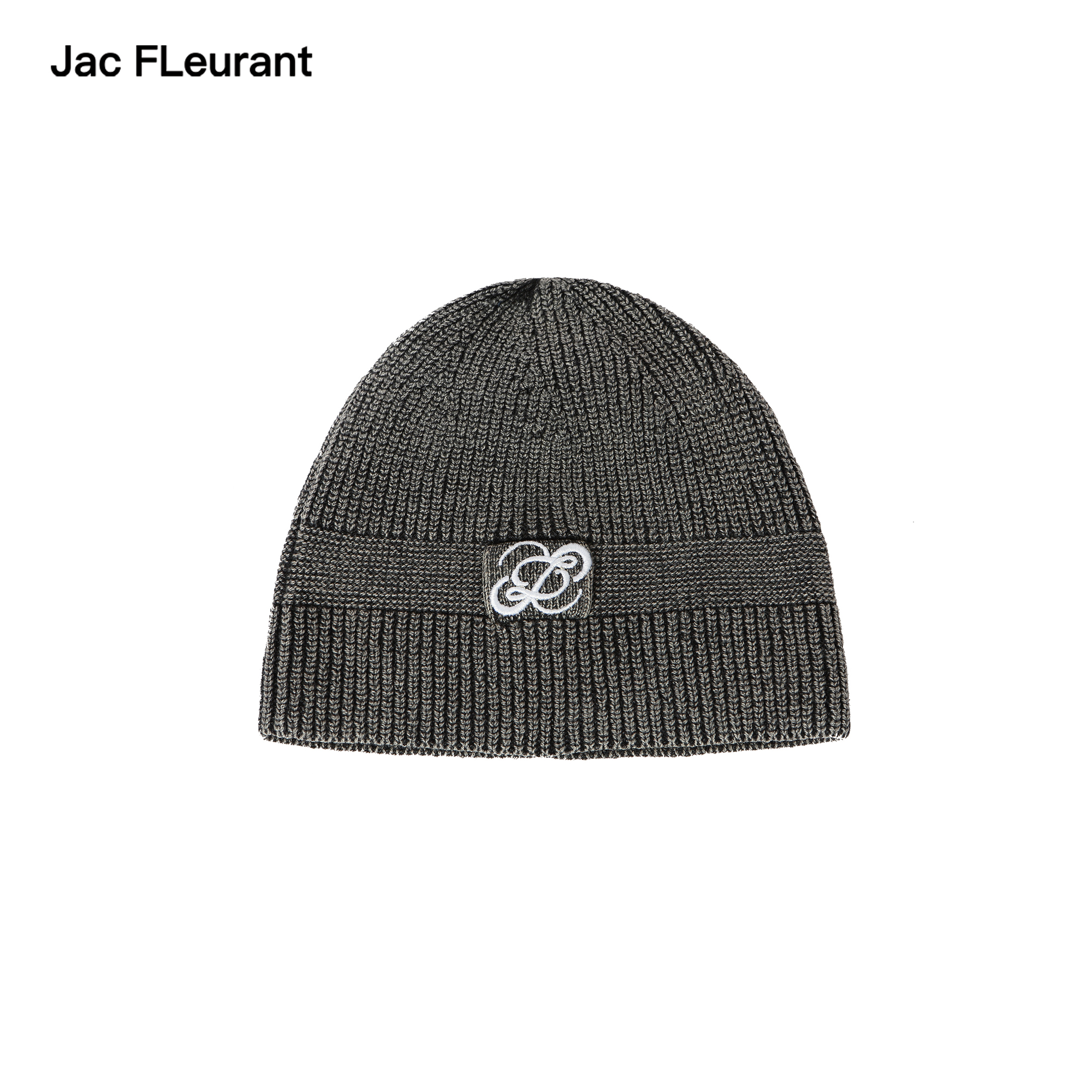 JAC FLEURANT2025秋冬新品灰色水洗刺绣LOGO冷帽时尚简约针织帽