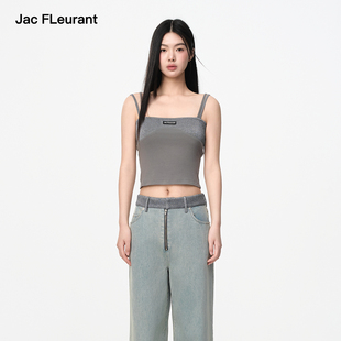 FLEURANT25新品 JAC 针织背心腰头拼接牛仔裤 鞠婧祎戚砚笛同款