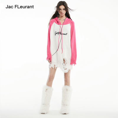 JACFLEURANT连帽刺绣套头毛衣