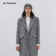 FLEURANT秋冬新品 拼接西装 领长款 JAC 羊毛呢子大衣时尚 保暖
