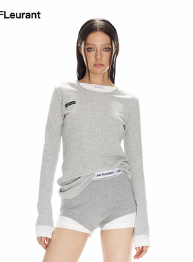 JAC FLEURANT【徐梦洁 陆柯燃同款】拼接双领打底长袖假两件时尚