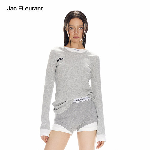 JAC FLEURANT【徐梦洁 陆柯燃同款】拼接双领打底长袖假两件时尚