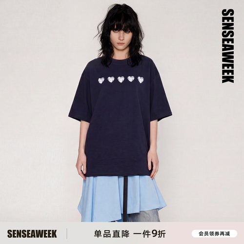SENSEAWEEK印花星云钻石宽松T恤