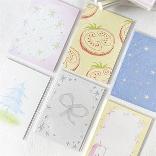 23℃ 高颜值创意ins风m5手账本内页笔记留言便签纸本 日常盐系M5便签纸韩系彩色手帐diy打底无粘性素材25款