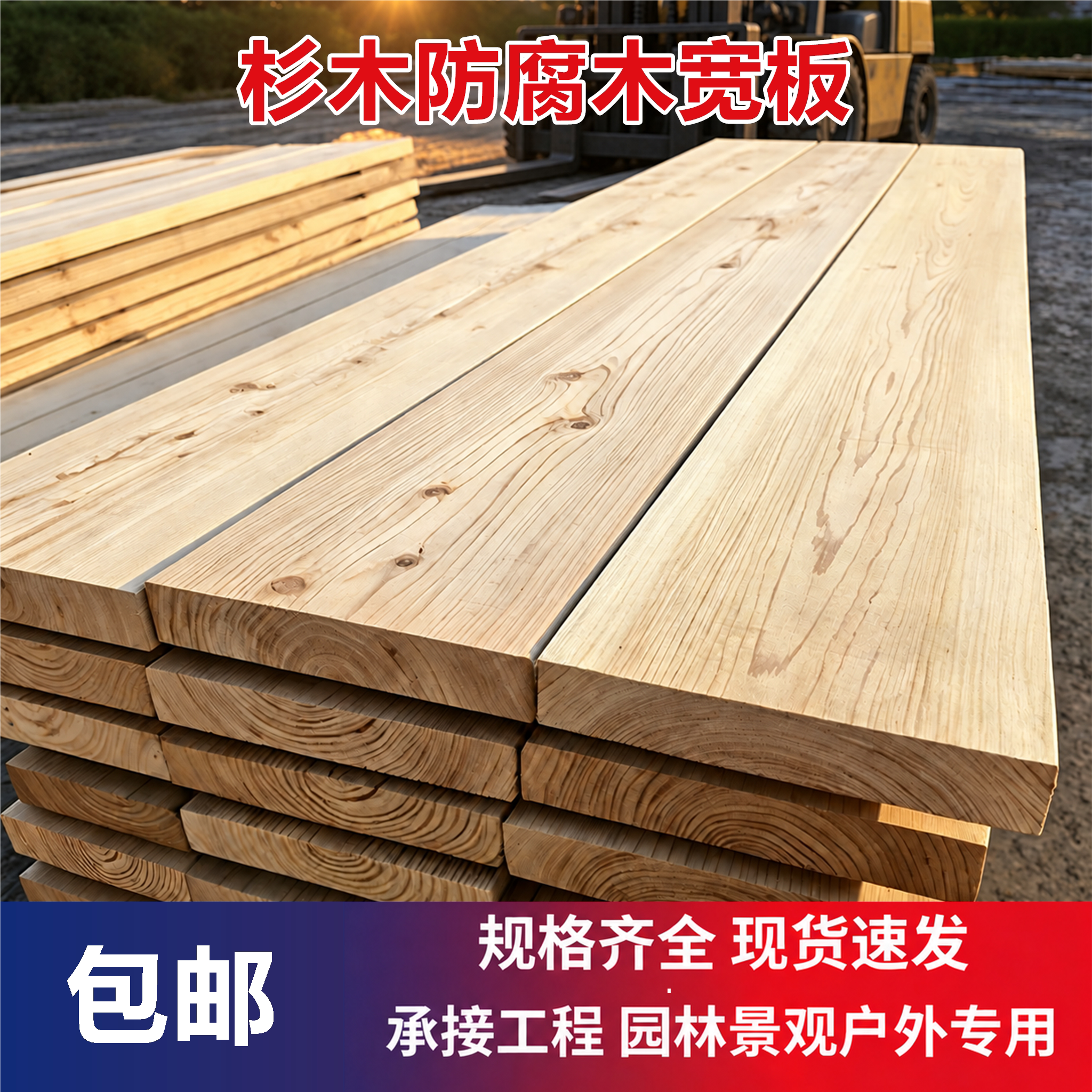 杉木柳杉实木板户外防腐木楼梯踏步吧台地板置物架跳板垫木整板