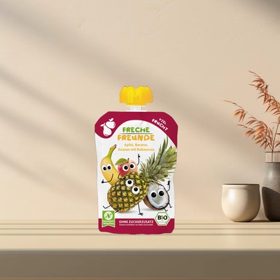 「满300包邮」德国freche freunde有机苹果菠萝香蕉椰奶果泥100g