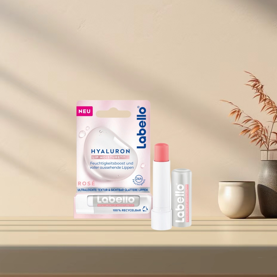 「全场满300包邮」德国发货Labello玫瑰透明质酸护唇膏4.8g