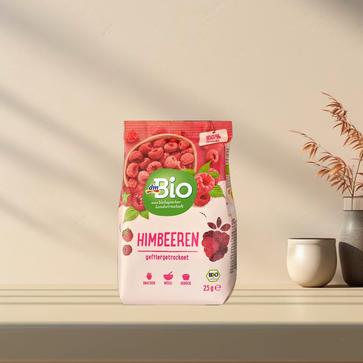 「全场满300包邮」德国发货dm bio有机冻干草莓片25g