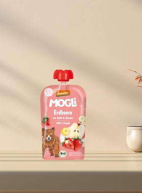 「300包邮」德国发货mogli有机demeter1岁+香蕉苹果草莓果泥100g