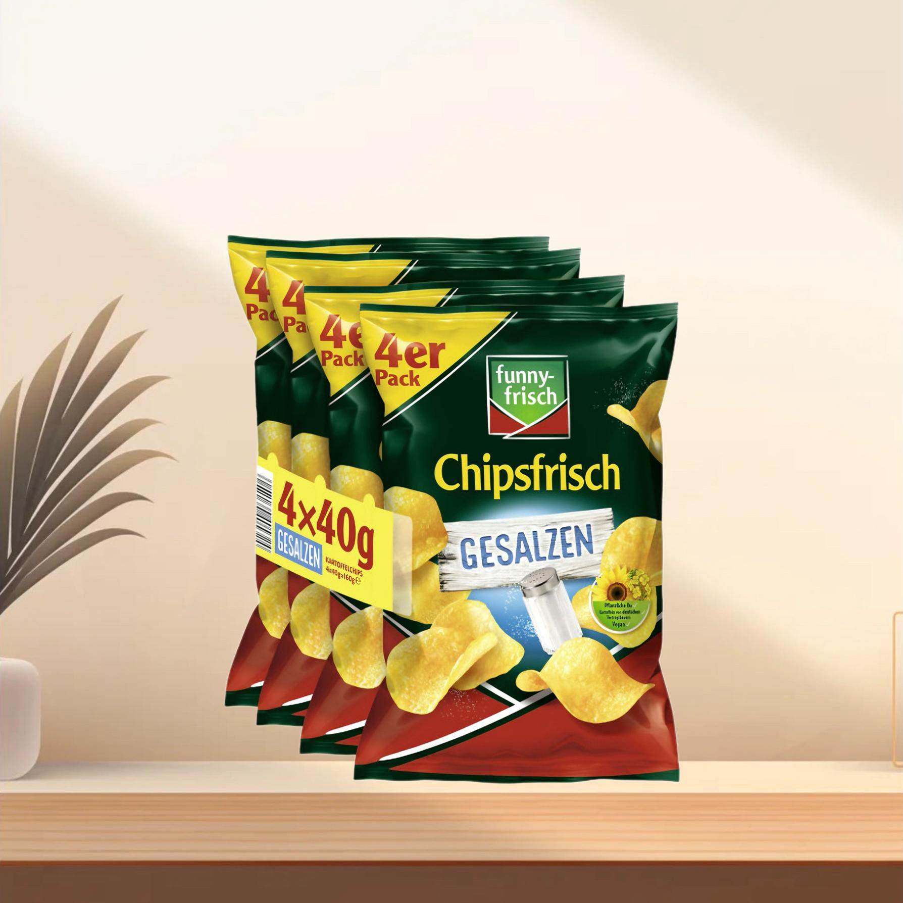 「满300包邮」德国发货funny frisch小包四连包薯片海盐口味4X40g,零食/坚果/特产,膨化食品,淘宝优惠券,粉丝福利购,淘宝优惠卷