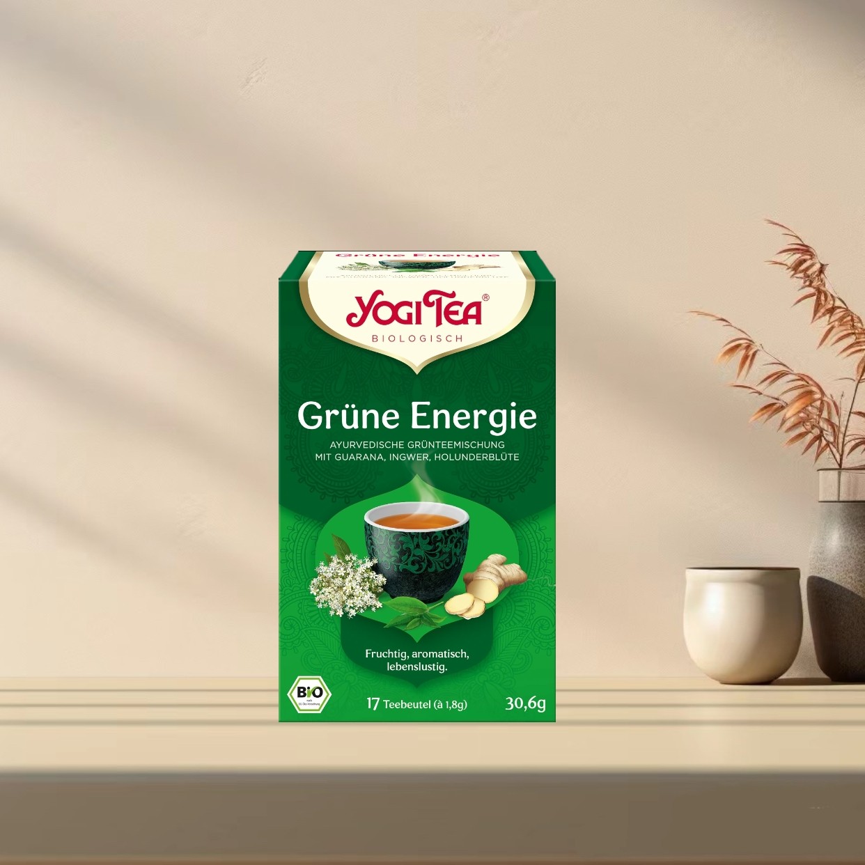 「全场300包邮」德国yogi tea有机瓜拉那生姜和接骨木花绿茶30.6g,茶,代用/花草茶,淘宝优惠券,粉丝福利购,淘宝优惠卷