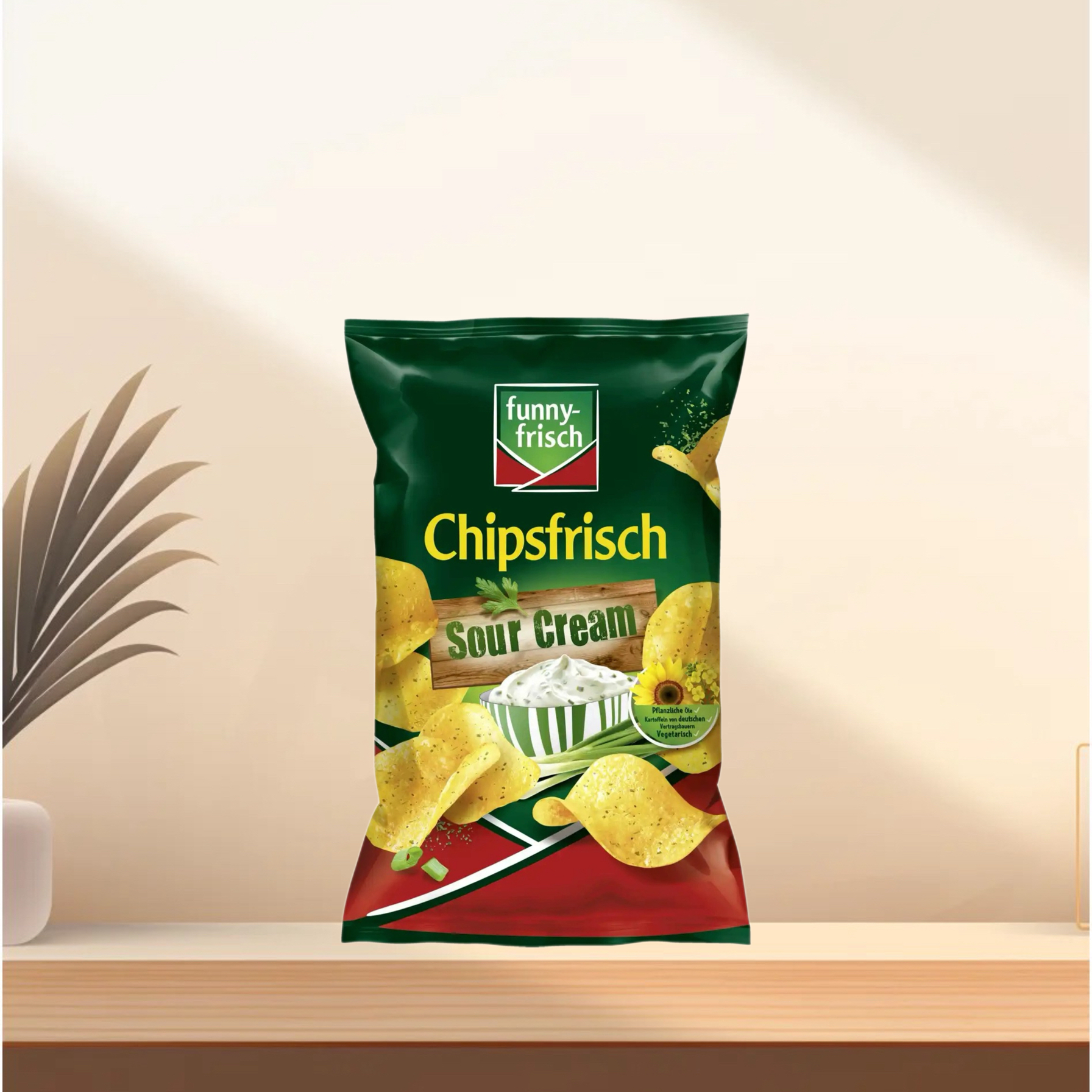 「全场满300包邮」德国发货funny-frisch酸奶油味非油炸薯片150g