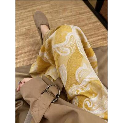 棉绸高腰宽松阔腿休闲裤女夏季