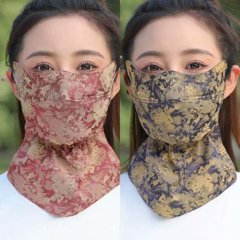 长款护脖防晒口罩女夏季薄款透气