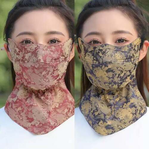 长款护脖防晒口罩女夏季薄款透气