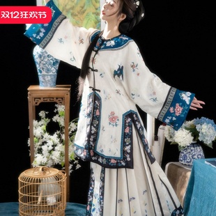 清汉女晋商少奶奶对襟圆领徽商清代大小姐新中式 国风戏文说舞蹈服