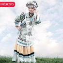少数民族风服饰黄绿色彝族服装 中华传统服饰苗疆大凉山火把节 套装
