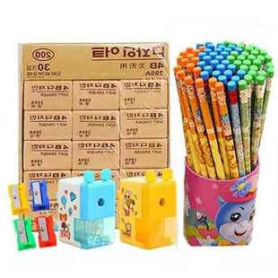 50个橡皮组合装 手摇削笔器一个 学习用品套装 50支铅笔